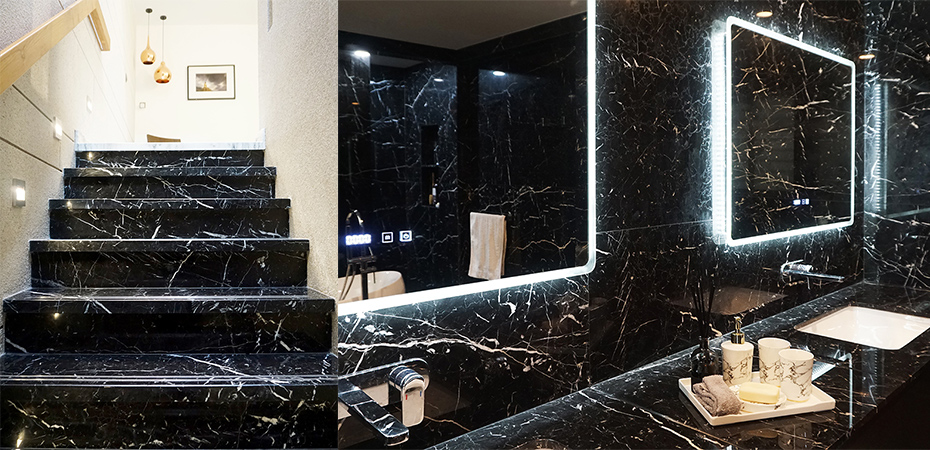 Villa privada, Singapur - Nero Marquina