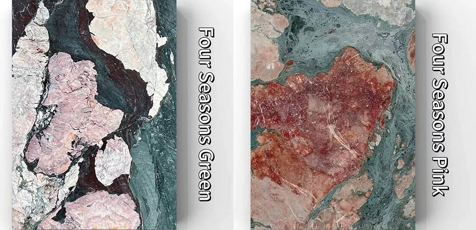 Four Seasons Green & Pink Marble