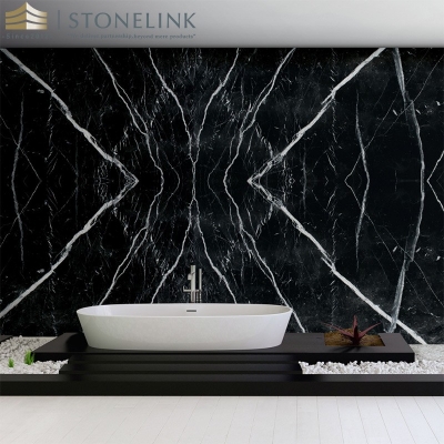 Nero marquina black marble slab