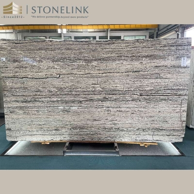 Titanium travertine slab