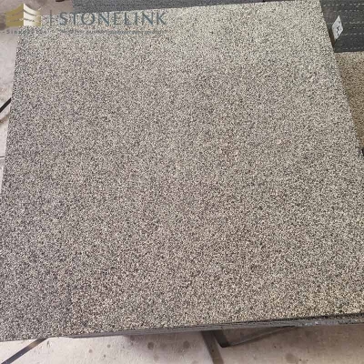 G612 grey granite bush-hammered stone pavers