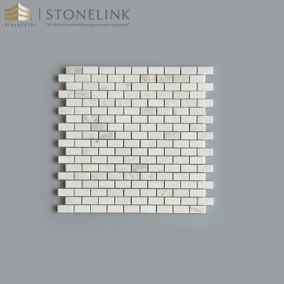 Bianco White mini brick marble mosaic