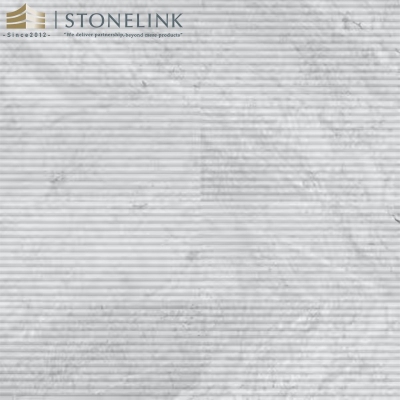 Carrara White honed fluted marble mosaic